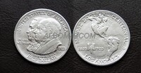 США 50 центов 1923 год. 100 лет доктрине Монро. Редкое качество. Серебро. XF+