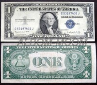 США 1 доллар 1935 год. Президент Дж. Вашингтон. Серебряный сертификат.