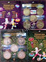 Украина 5 гривен 2011 год набор 5 монет  в Альбоме. Чемпионата Европы по футболу 2012 год.  UNC.