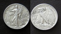 США 50 центов 1/2 доллара 1941 год. Шагающая свобода. АUNC