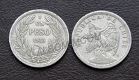 Чили 1 песо 1933 год. VF-XF.