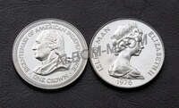 Остров Мэн 1 крона 1976 год.  200 лет независимости США. UNC