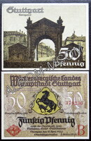 Германия Нотгельд 50 пфеннигов 1921 год  Штутгарт. Пресс. UNC